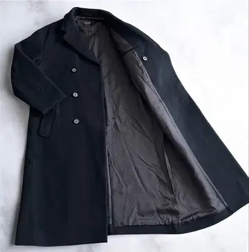 유나이티드 도쿄 더블 체스터 코트 롱 기장 블랙 블랙 남성용