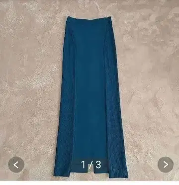 UN3D. 리브 니트 타이트 스커트 터콰이즈