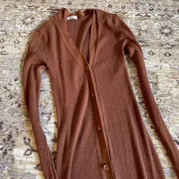 베르메이유 페예나 롱 가디건 린넨 혼방 브라운 프리 사이즈