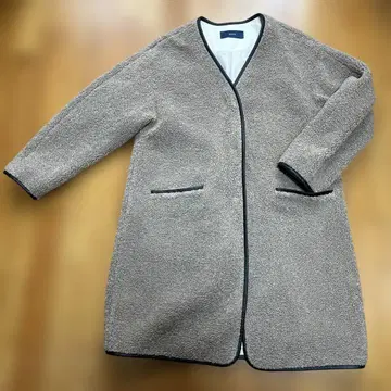 SHIPS 보아 자켓 베이지 노카라 프리 사이즈