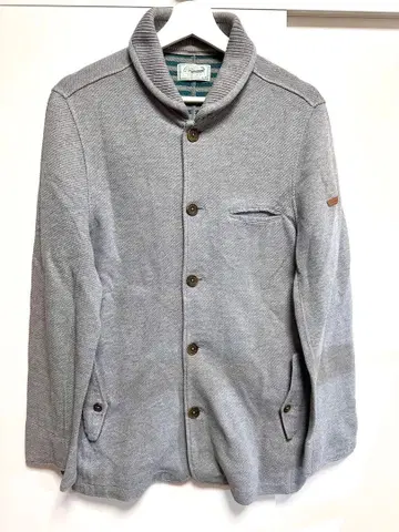 크로커다일 숄카라 니트 자켓 가디건 L 보더