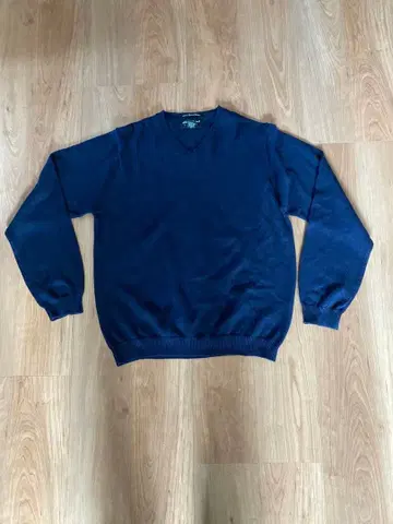 컨디션 최상 90s eddie bauer 코튼 니트 UK제 L 네이비