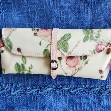 꽃무늬 안경 케이스 크림색 루두테 컬렉션 장미 미사용