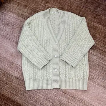 yori 케이블 짜임 가디건 38 피스타치오
