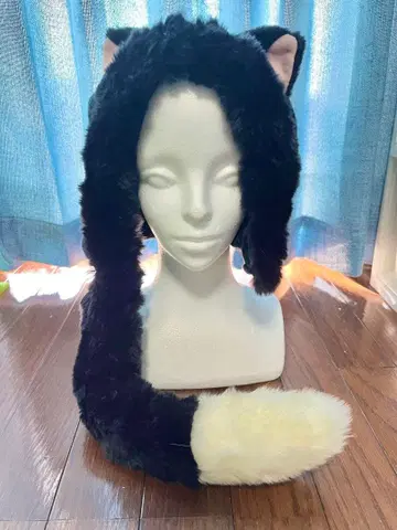 [레어] 도쿄 디즈니 리조트 피가로 고양이 귀와 꼬리가 달린 후드 모자