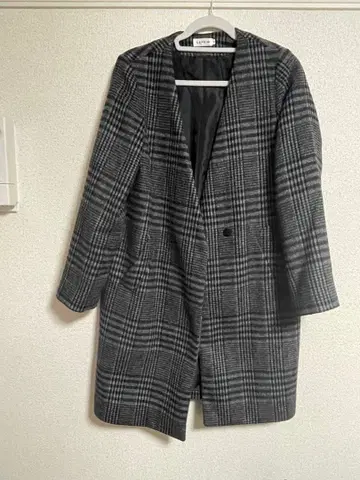 LEPSIM 체크 무늬 롱 코트 M 사이즈