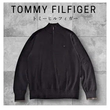새상품급 TOMMY HILFIGER 타미힐피거 하프 지퍼 니트 스웨터