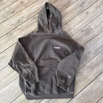 XLARGE 리버스 위브 후드티 L 그레이