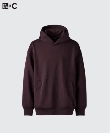 유니클로C 맨투맨 오버 사이즈 풀 후드티 와인