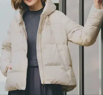 새상품급 grove 잡지 게재 다기능 따뜻한 숏 다운 라이트 베이지 M