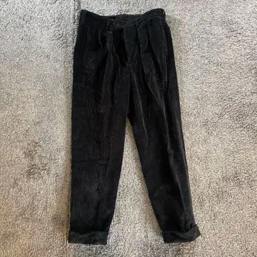 BARRY BRICKEN 블랙 코듀로이 슬랙스 턱 인 미국제