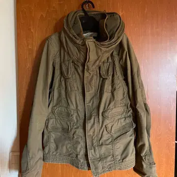 밀리터리 자켓 후드 부착 올리브 드라브