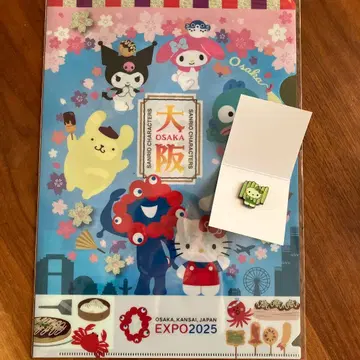 간사이 만박 클리어 파일 모키티 핀 배지