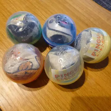 PINGU 복슬복슬 파우치 캡슐 토이 세트 5개