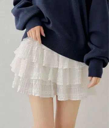 Chico 레이스 티어드 프릴 치마바지