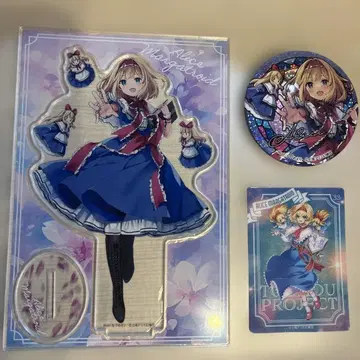 동방 앨리스 마가트로이드 아크릴 피규어 캔 배지 클리어 카드