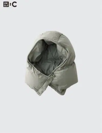[ 새상품 미사용 ] UNIQLO:C 나일론 후디드 넥워머 ( 카키 )
