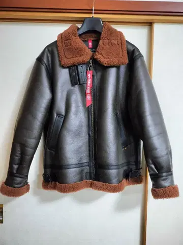 ALPHA INDUSTRIES B-3 브라운 L 사이즈 인조 가죽