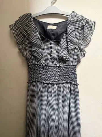 evelyn 깅엄 프릴 원피스