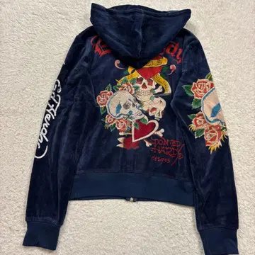 Ed Hardy CHRISTIAN AUDIGIER 벨로아 후드티 스컬