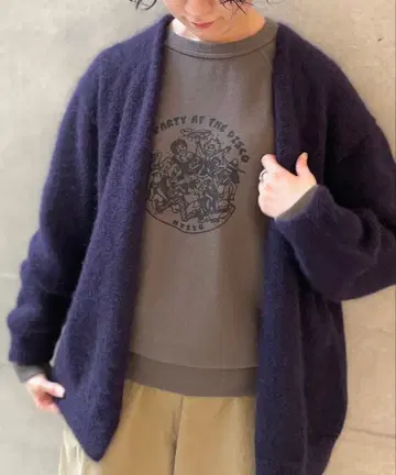 HTS MOHAIR NO-BUTTON CARDIGAN