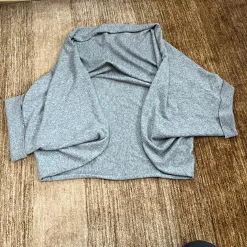 그레이 가디건 5부 소매 볼레로 숄 캐시미어 100%