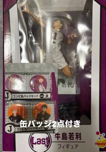 하이큐!! 해피 복권 라스트 원상 우시지마 와카토시 피규어 캔뱃지 2점
