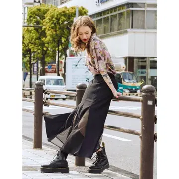 jouetie 머메이드 스위치 스커트 블로킹 시스루