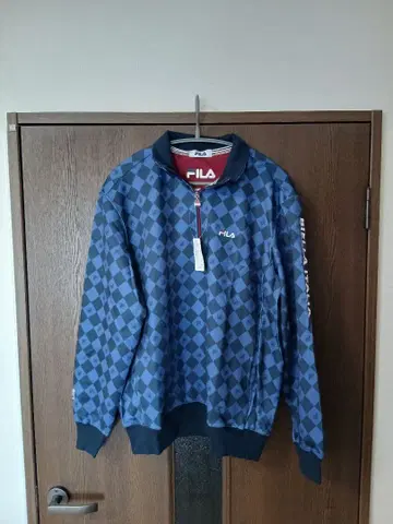 FILA 네이비 다이아몬드 패턴 트레이닝복 L 사이즈