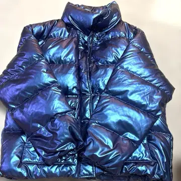 메탈릭 블루 다운 자켓