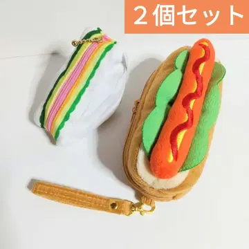 핫도그 샌드위치 복슬복슬 멀티 파우치 소품함 멀티 케이스