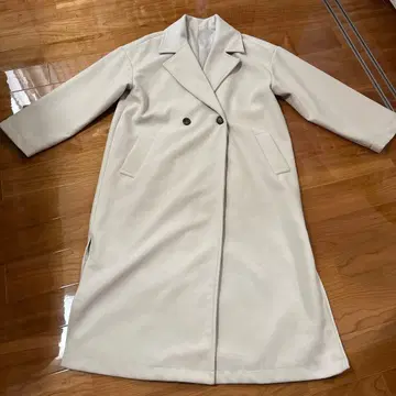 미사용 새상품 나이스 클립 테일러드 롱 코트 아이보리 F 사이즈