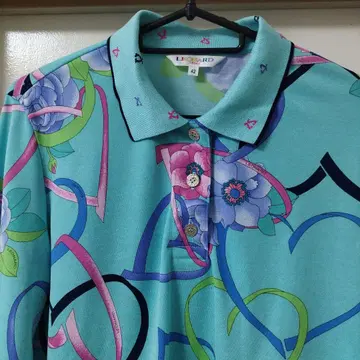 LEONARD 레오나르 꽃무늬 피케 셔츠 긴팔 셔츠 새상품급 42