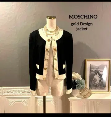 [ 4만 엔 ] MOSCHINO 하트 디자인 바이컬러 자켓