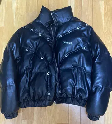 짧은 기장 가죽 자켓 opium y2k