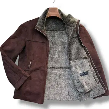 LL 컨디션 최상 타카큐 무스탕 자켓 보아 브라운 남성용 가죽 자켓