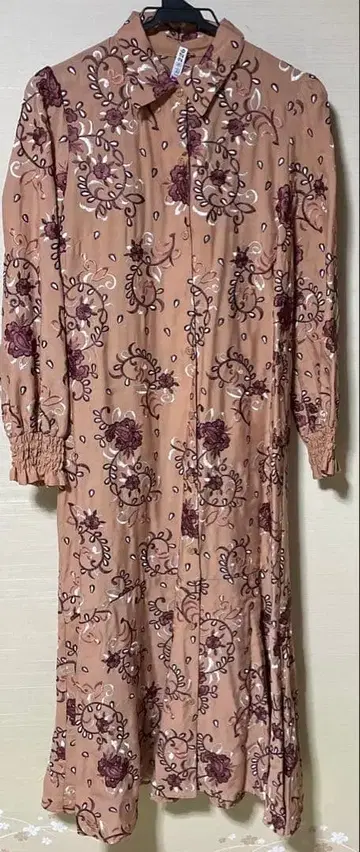 꽃무늬 롱 원피스 (베이지)