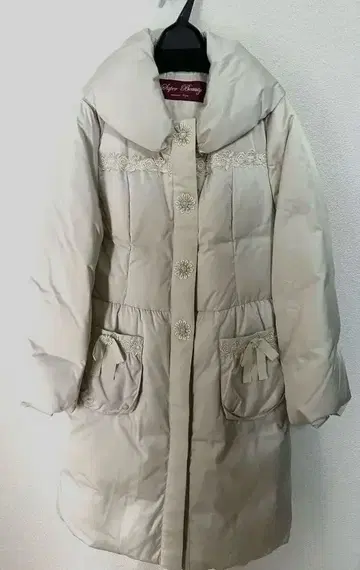 미사용 Super Beauty 베이지 다운 자켓 다운 코트