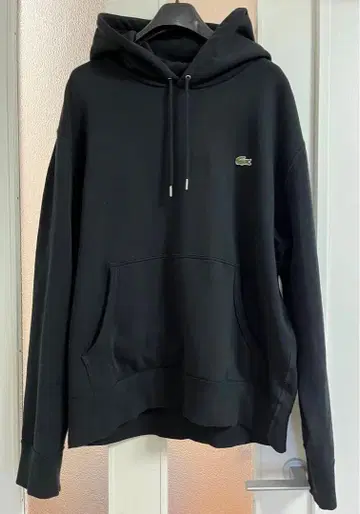 LACOSTE 스테디셀러 블랙 로고 후드티 XL