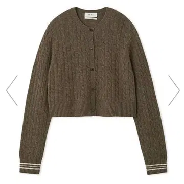 Mila Owen 캐시미어 터치 배색 케이블 니트 가디건