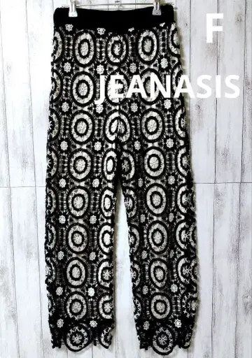 JEANASIS 시스루 레이스 꽃무늬 팬츠 F 사이즈