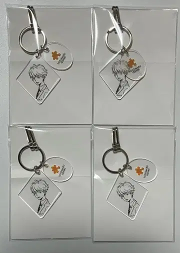 카모나시 론의 금단 추리 클리어 베이스 키링 이치시키 토토마루 4점