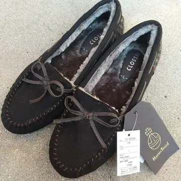 2 시마무라 해리스 트위드 모카신 블랙 L