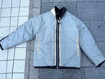 PELLE PELLE USA 그레이 두꺼운 원단 나일론 보아 자켓 로고