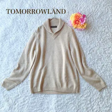 투모로우랜드 [ M ] 베이지 V넥 니트 캐주얼 심플