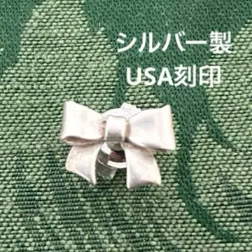 USA 각인 있음 [ 실버 ] 리본 모티브 핑 브로치 빈티지