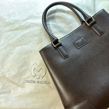 밀라 쇤 토트백 소가죽 다크 브라운