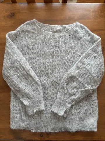 Ungrid 알파카 혼방 시스루 니트 라이트 그레이