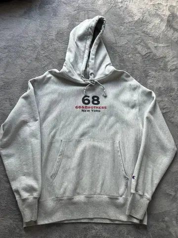 68&BROTHERS 그레이 후드 부착 후드티