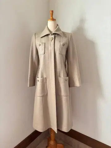 베이지 피 코트 여성용